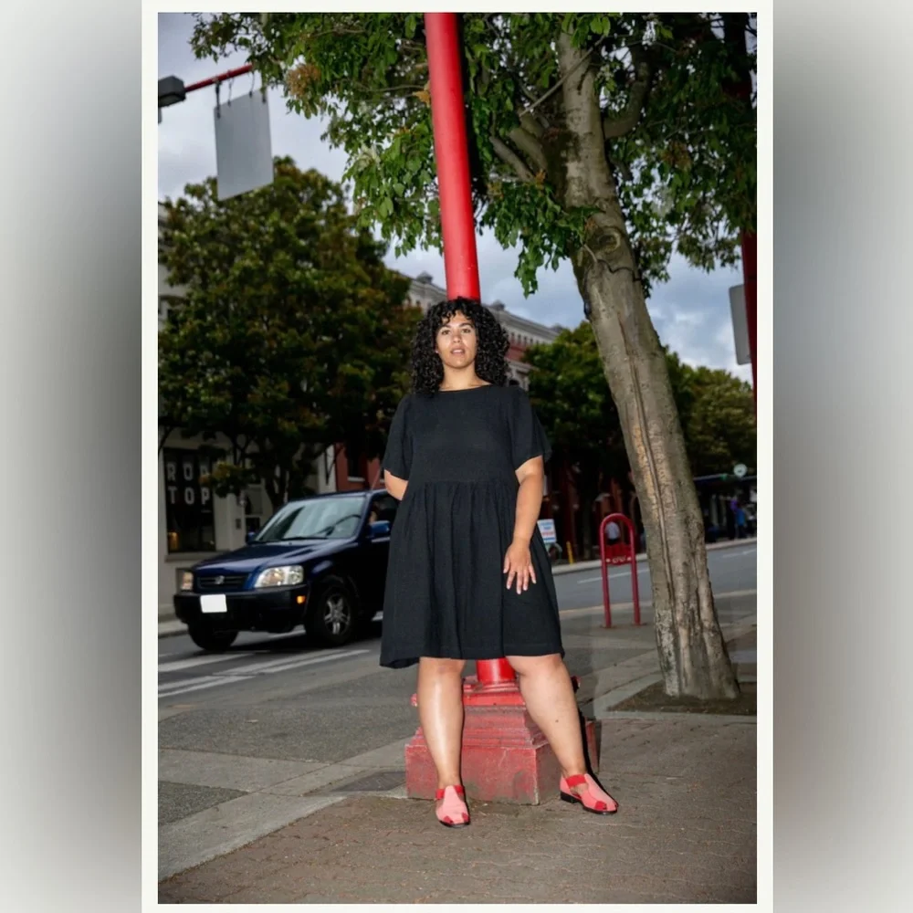 Mini Agnes Dress in Black Woven from Shelter Clothing (slow fashion) - Picture 1 of 8